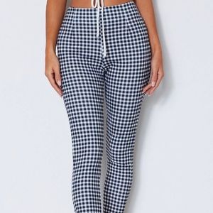 White Fox Boardwalk Pants Black Gingham